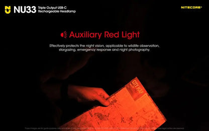 Lampe Frontale Nitecore NU33 – 700 Lumens  NYCTALOPE  