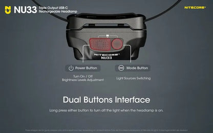 Lampe Frontale Nitecore NU33 – 700 Lumens  NYCTALOPE  