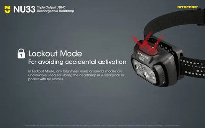 Lampe Frontale Nitecore NU33 – 700 Lumens  NYCTALOPE  
