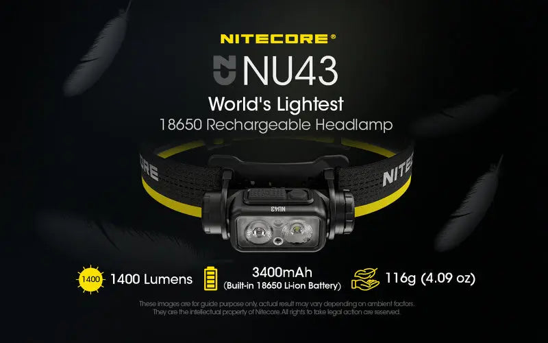 Lampe Frontale Nitecore NU43 – 1400 Lumens  NYCTALOPE  