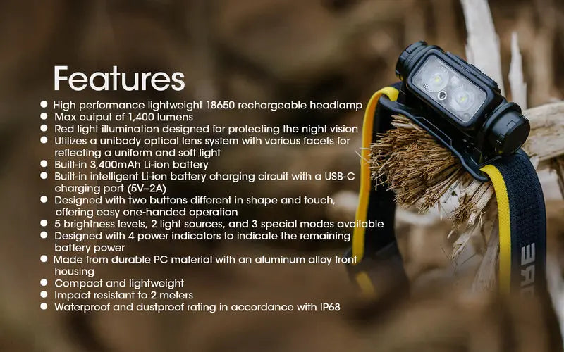 Lampe Frontale Nitecore NU43 – 1400 Lumens  NYCTALOPE  