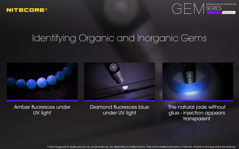 Lampe Nitecore GEM10UV – 3000mW 365nm Ultraviolet  NYCTALOPE  