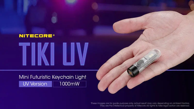Lampe Nitecore TIKI UV – 1000mW 365nm rechargeable, pour porte-clés  NYCTALOPE  