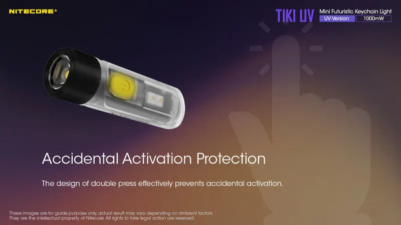 Lampe Nitecore TIKI UV – 1000mW 365nm rechargeable, pour porte-clés  NYCTALOPE  