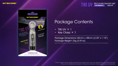 Lampe Nitecore TIKI UV – 1000mW 365nm rechargeable, pour porte-clés  NYCTALOPE  