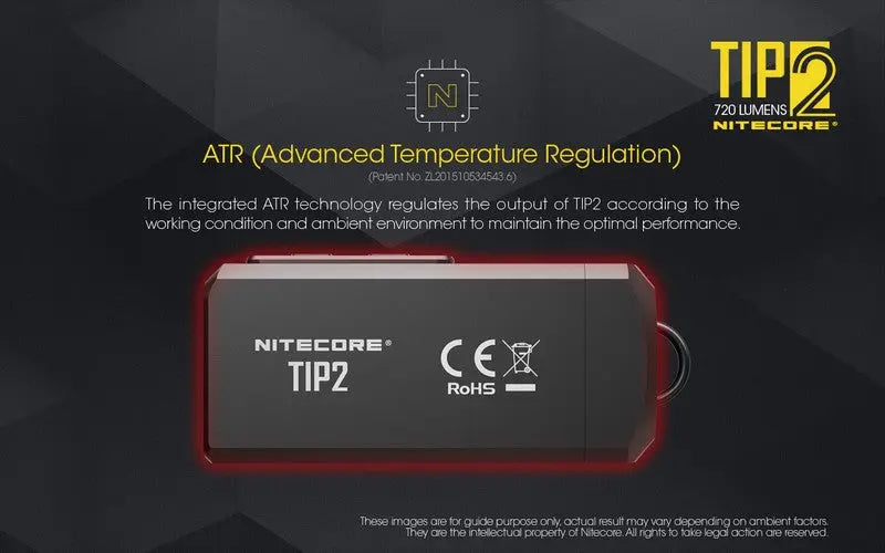 Lampe Nitecore TIP2 - 720 Lumens - Rechargeable  NYCTALOPE  