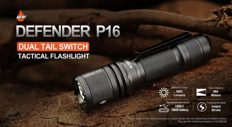 Lampe Torche Acebeam P16 – 1800 Lumens  NYCTALOPE  