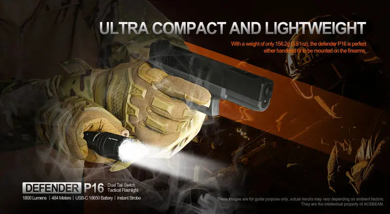 Lampe Torche Acebeam P16 – 1800 Lumens  NYCTALOPE  