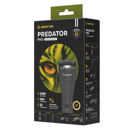 Lampe Torche Armytek Predator Pro Magnet USB – 1500/1400 Lumens - NYCTALOPE