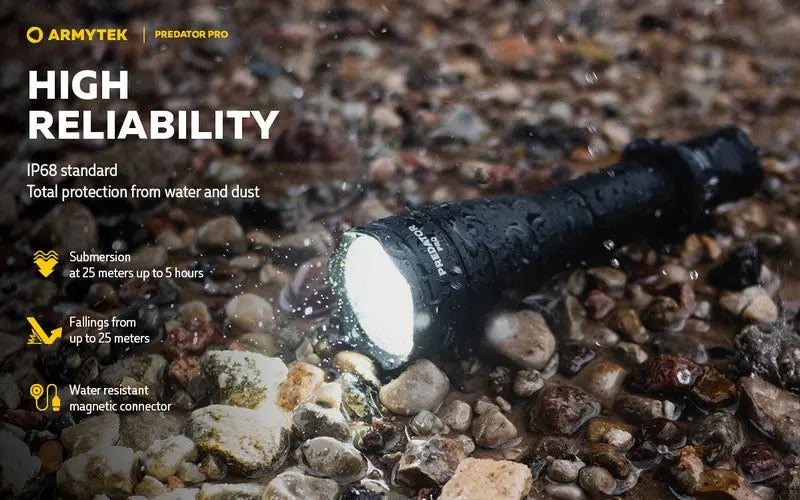 Lampe Torche Armytek Predator Pro Magnet USB – 1500/1400 Lumens - NYCTALOPE