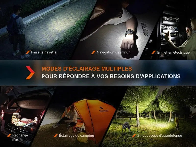 Lampe Torche Fenix E18R V2.0 – 1200 Lumens  NYCTALOPE  