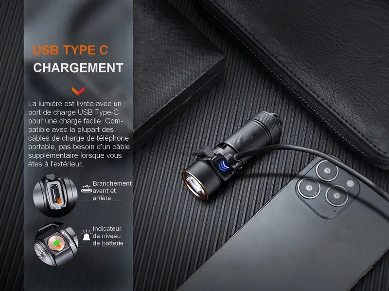 Lampe Torche Fenix E18R V2.0 – 1200 Lumens  NYCTALOPE  