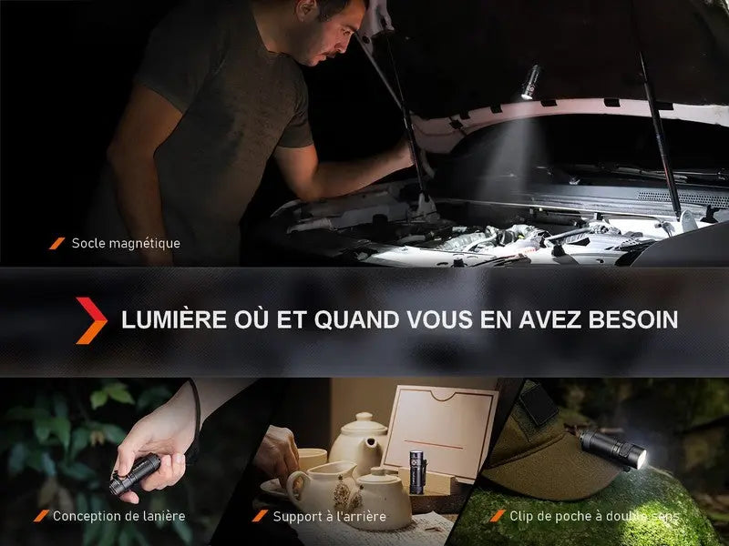 Lampe Torche Fenix E18R V2.0 – 1200 Lumens  NYCTALOPE  