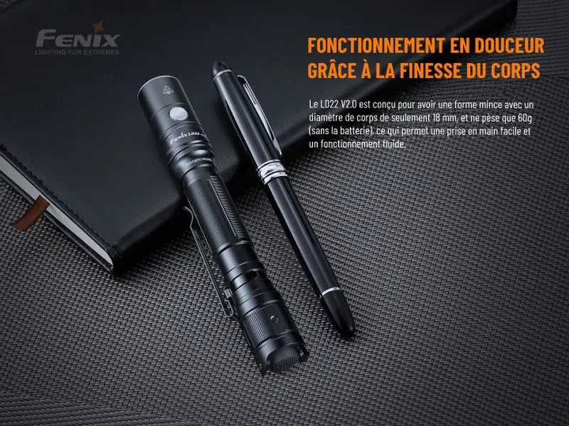 Lampe Torche Fenix LD22 V2.0 – 800 Lumens  NYCTALOPE  