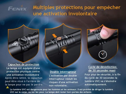 Lampe Torche Fenix LD32 UVC – 1200 Lumens – Désinfection UVC  NYCTALOPE  