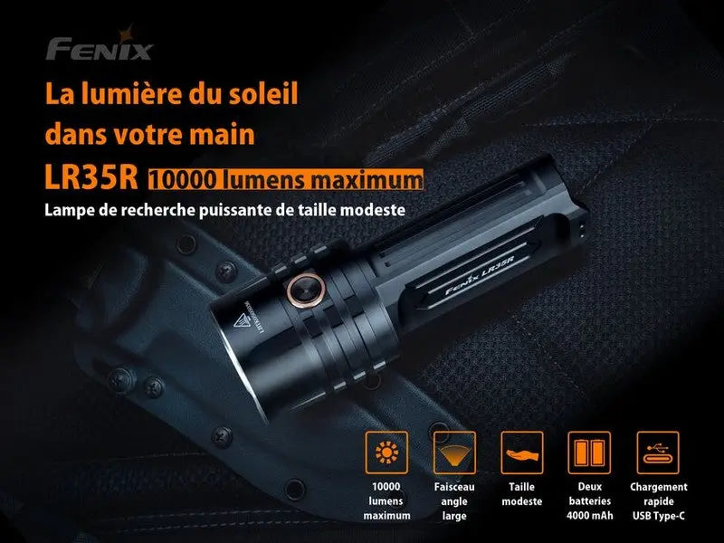 Lampe Torche Fenix LR35R – 10000 Lumens - Rechargeable  NYCTALOPE  
