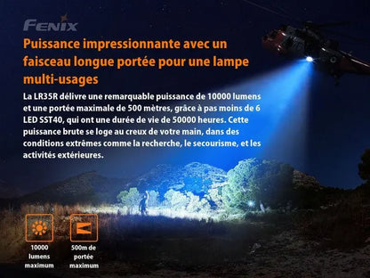 Lampe Torche Fenix LR35R – 10000 Lumens - Rechargeable  NYCTALOPE  