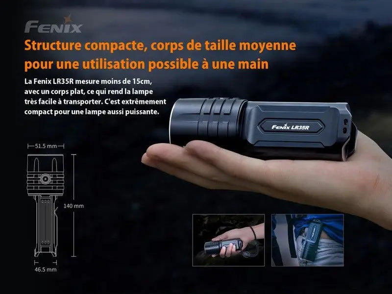 Lampe Torche Fenix LR35R – 10000 Lumens - Rechargeable  NYCTALOPE  