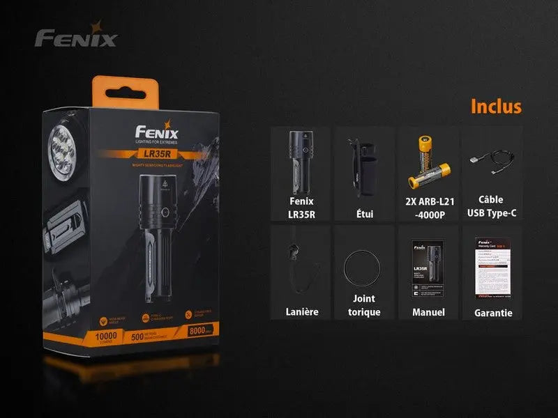 Lampe Torche Fenix LR35R – 10000 Lumens - Rechargeable  NYCTALOPE  