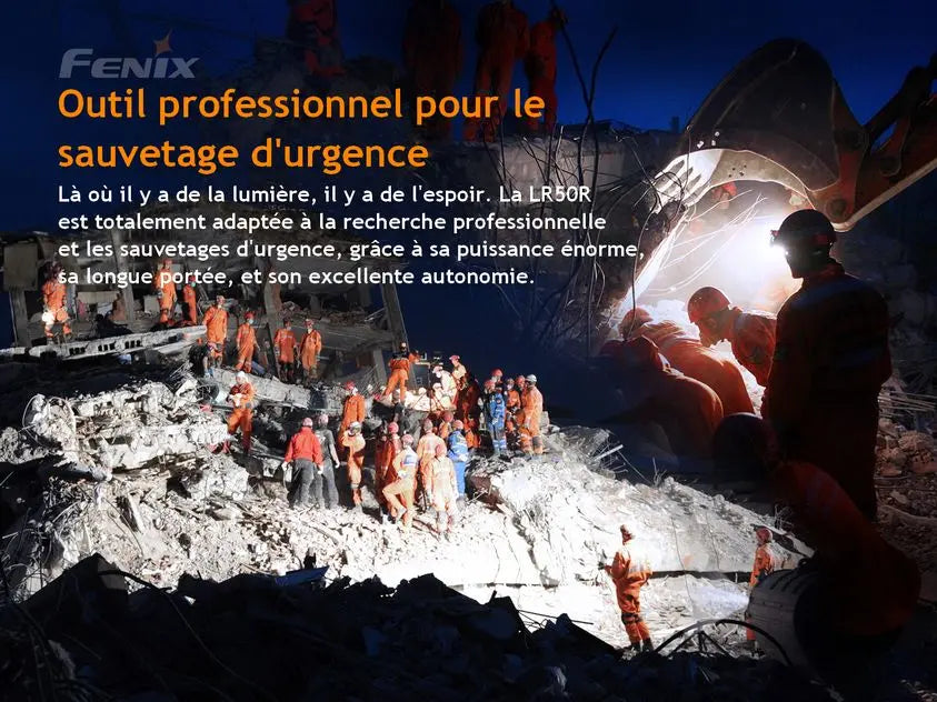 Lampe Torche Fenix LR50R – 12000 Lumens - Rechargeable - NYCTALOPE