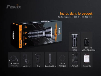 Lampe Torche Fenix LR50R – 12000 Lumens - Rechargeable - NYCTALOPE