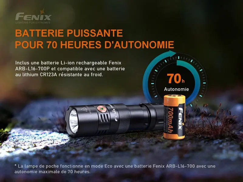 Lampe Torche Fenix PD25R – 800 Lumens  NYCTALOPE  