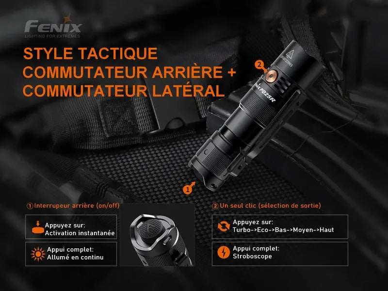 Lampe Torche Fenix PD25R – 800 Lumens  NYCTALOPE  