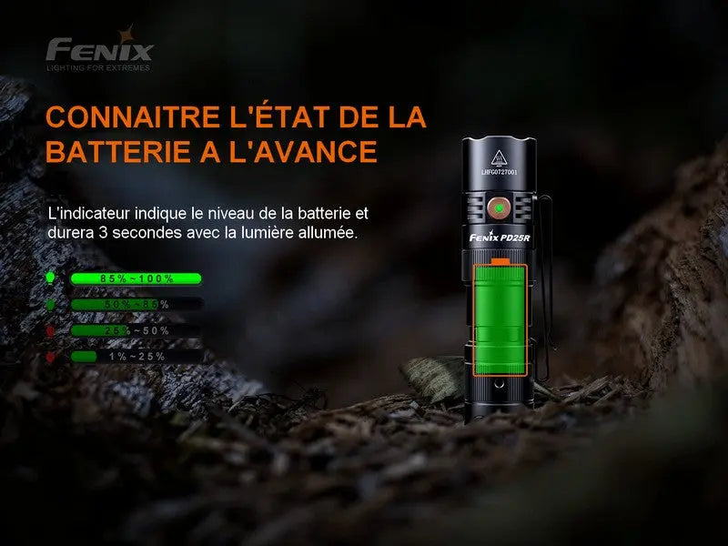 Lampe Torche Fenix PD25R – 800 Lumens  NYCTALOPE  