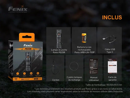 Lampe Torche Fenix PD25R – 800 Lumens  NYCTALOPE  
