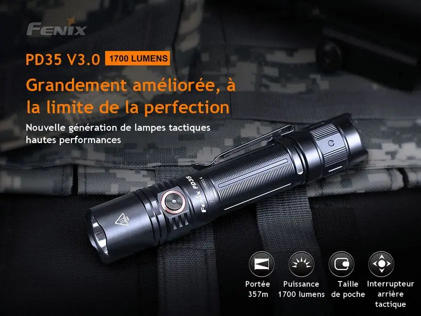 Lampe Torche Fenix PD35 V3.0 – 1700 Lumens - NYCTALOPE