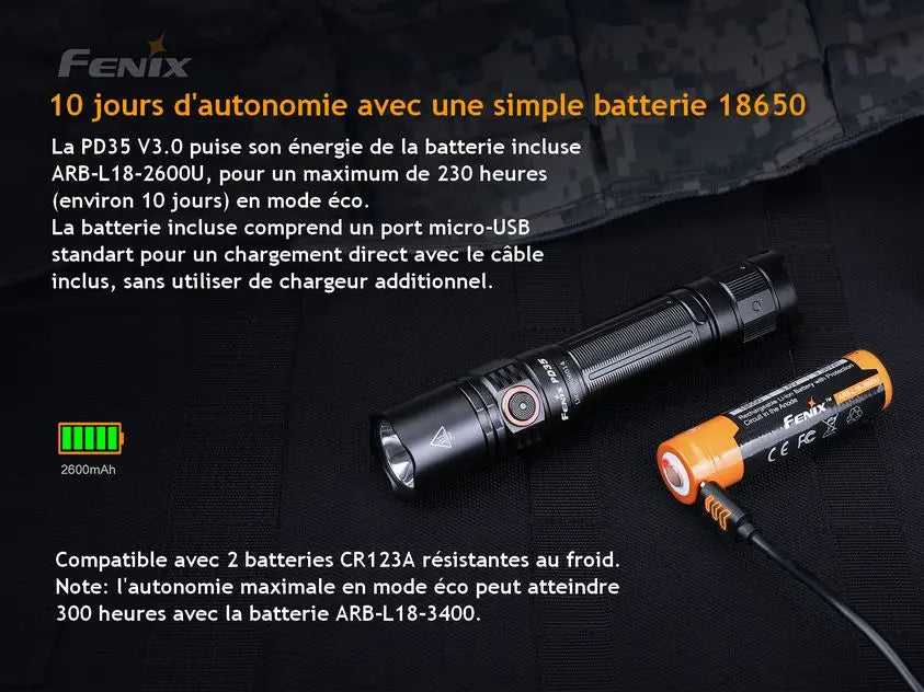 Lampe Torche Fenix PD35 V3.0 – 1700 Lumens - NYCTALOPE