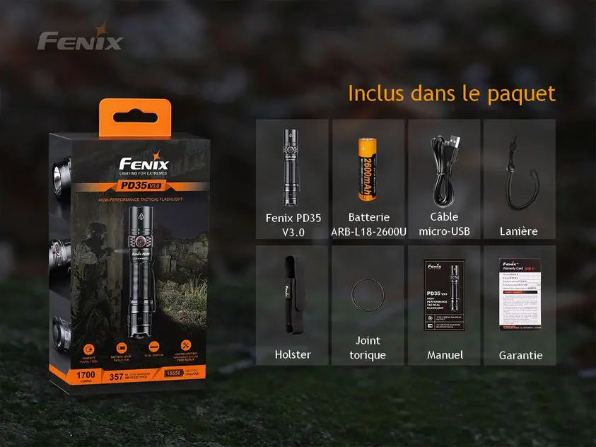 Lampe Torche Fenix PD35 V3.0 – 1700 Lumens - NYCTALOPE