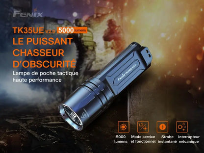 Lampe Torche Fenix TK35UE V2.0 – 5000 Lumens  NYCTALOPE  
