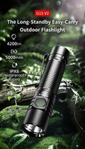 Lampe Torche Klarus G15 V2.0 – 4200 Lumens – Rechargeable Type-C  NYCTALOPE  