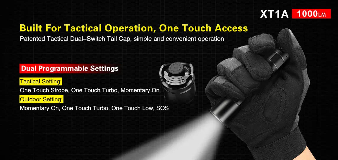Lampe Torche Klarus XT1A – 1000 Lumens - NYCTALOPE