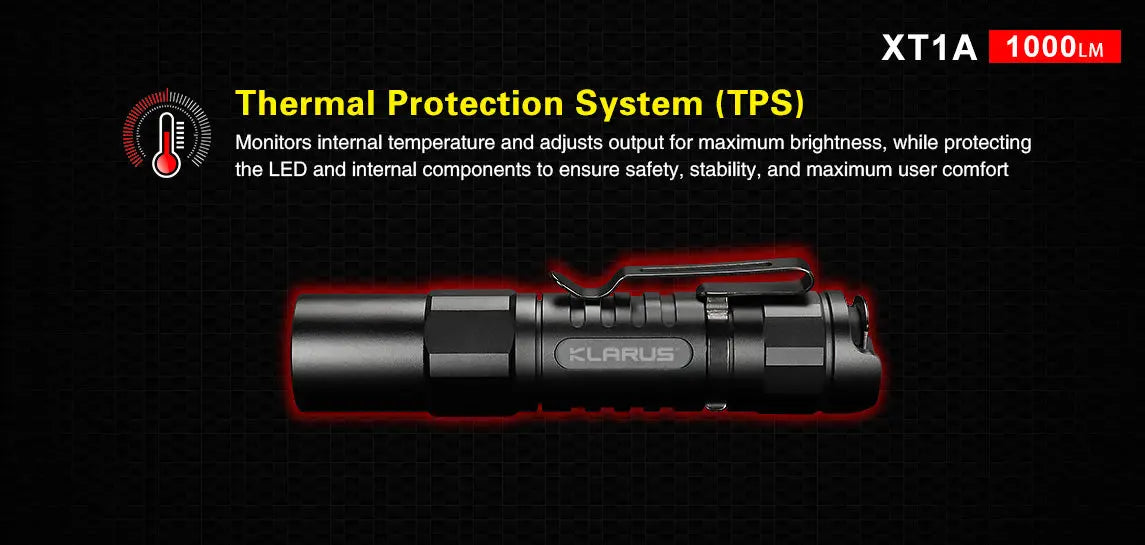 Lampe Torche Klarus XT1A – 1000 Lumens - NYCTALOPE