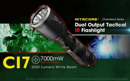 Lampe Torche Nitecore CI7 – 2500 Lumens + 7W Infrarouge  NYCTALOPE  