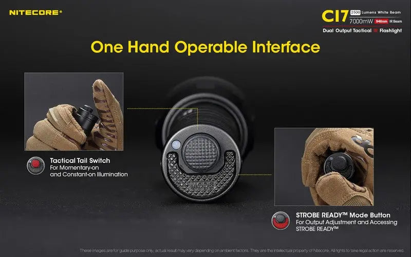 Lampe Torche Nitecore CI7 – 2500 Lumens + 7W Infrarouge  NYCTALOPE  