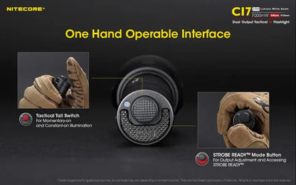 Lampe Torche Nitecore CI7 – 2500 Lumens + 7W Infrarouge  NYCTALOPE  
