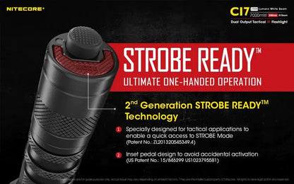 Lampe Torche Nitecore CI7 – 2500 Lumens + 7W Infrarouge  NYCTALOPE  
