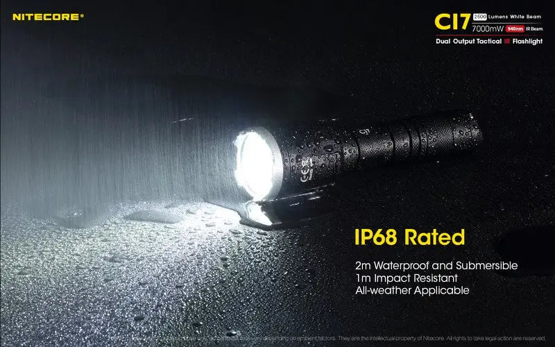 Lampe Torche Nitecore CI7 – 2500 Lumens + 7W Infrarouge  NYCTALOPE  