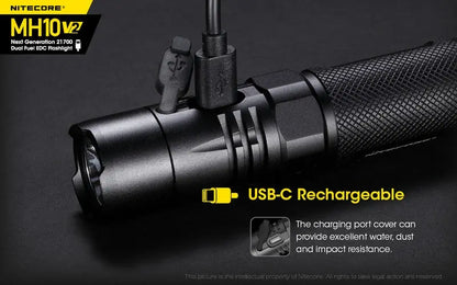 Lampe Torche Nitecore MH10V2 – 1200 Lumens - Rechargeable  NYCTALOPE  