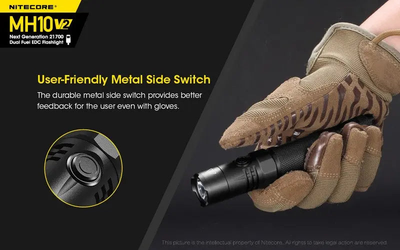 Lampe Torche Nitecore MH10V2 – 1200 Lumens - Rechargeable  NYCTALOPE  