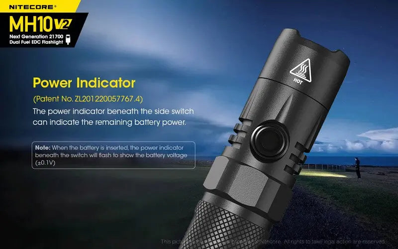 Lampe Torche Nitecore MH10V2 – 1200 Lumens - Rechargeable  NYCTALOPE  