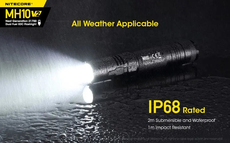 Lampe Torche Nitecore MH10V2 – 1200 Lumens - Rechargeable  NYCTALOPE  