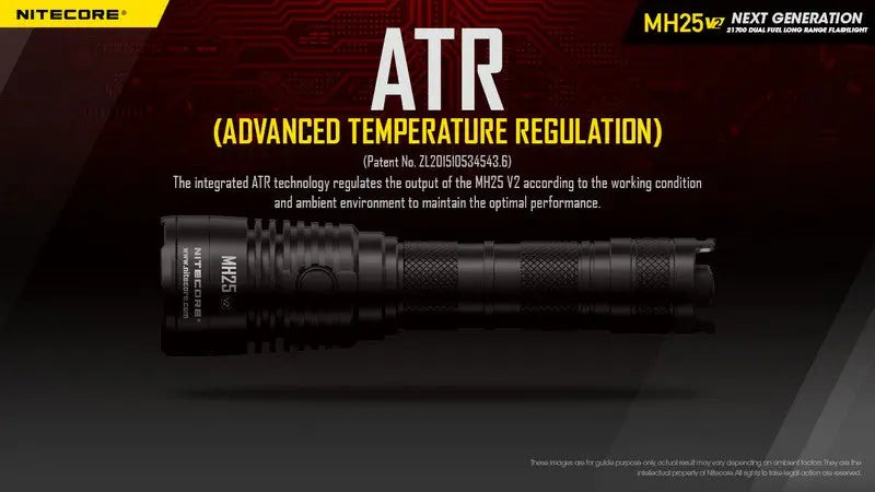 Lampe Torche Nitecore MH25 V2 – 1300 Lumens - Rechargeable  NYCTALOPE  