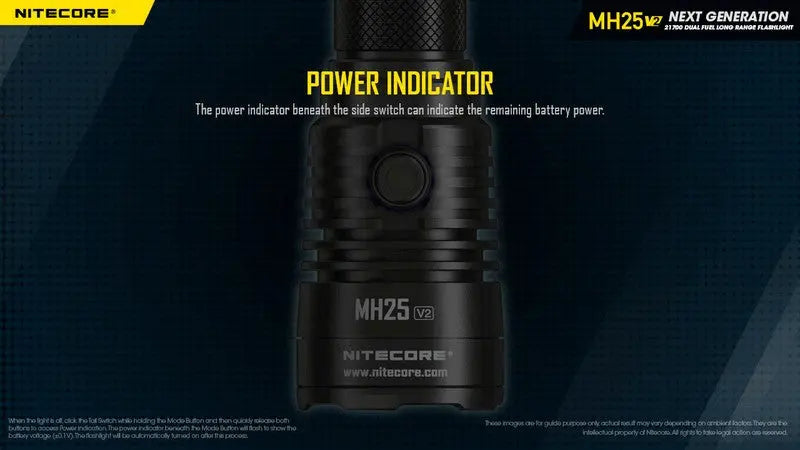 Lampe Torche Nitecore MH25 V2 – 1300 Lumens - Rechargeable  NYCTALOPE  