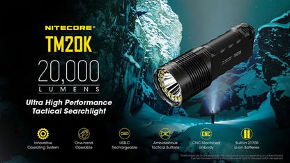 Lampe Torche Nitecore TM20K – 20000 Lumens  NYCTALOPE  