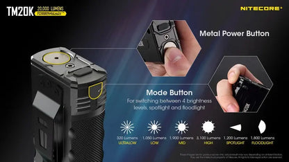 Lampe Torche Nitecore TM20K – 20000 Lumens  NYCTALOPE  