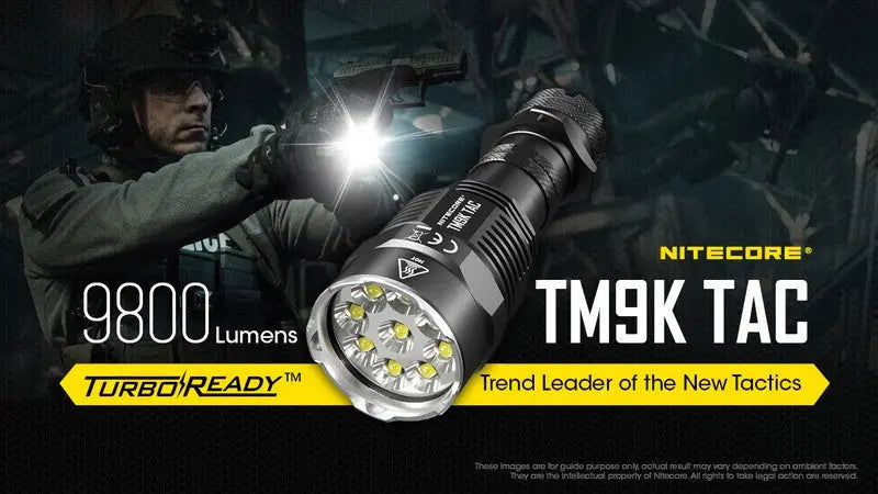 Lampe Torche Nitecore TM9K TAC – 9800 Lumens – Tactique et Rechargeable  NYCTALOPE  